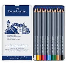 Lápis De Cor Faber-Castell Goldfaberaqua Caixa Metal 12Uni