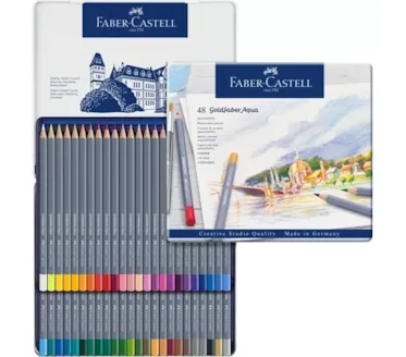 Lápis De Cor Faber-Castell Goldfaberaqua Caixa Metal 48Uni