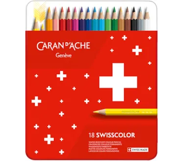 Lápis De Cor Caran D' Ache Swisscolor Caixa Metal 18Uni