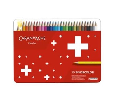 Lápis De Cor Caran D' Ache Swisscolor Caixa Metal 30Uni