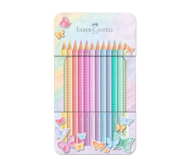Lápis De Cor Pastel Faber-Castell Sparkle Art.20 19 10 Caixa Metal C/ 12