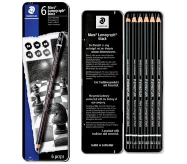Lápis Mars Lumograph Black Staedtler Caixa 6Uni