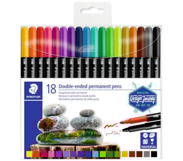 Marcadores Staedtler Permanente Ponta Dupla 18Uni