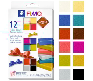 Massa Modelar Staedtler Fimo Leather Effect Set 12Uni