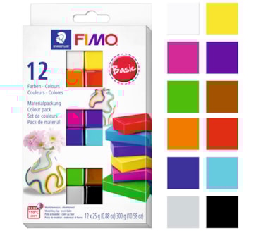 Massa Modelar Staedtler Fimo Basic Set 12Uni