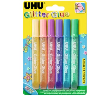 Cola Glitter Uhu Em Tubo Blister 6Uni