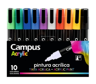 Marcadores Acrílica Campus Pack 10uni