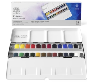 Aguarelas Winsor & Newton Cotman Caixa Metal 24Uni