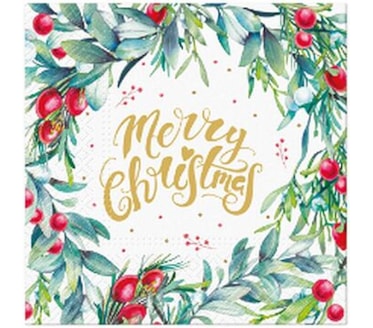 Guardanapos Marry Christmas Floral Pack 20uni Ref.SDL 236500