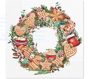 Guardanapos Gingerbread Wreath Pack 20uni Ref.SDL 238500