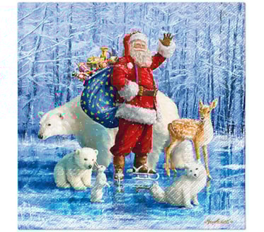 Guardanapos Santa Claus With Animals Pack 20uni Ref.SDL 237600