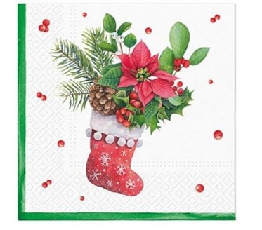 Guardanapos Sock With Poinsettia Pack 20uni Ref.SDL 236200