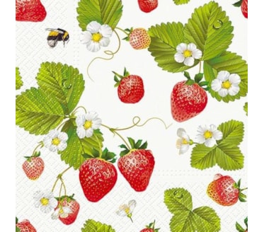 Guardanapos Strawberries With Bees Pack 20uni Ref.SDL 138700