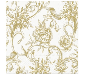Guardanapos Baroque Flowers Gold Pack 20uni Ref.SDL 131309
