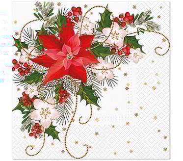 Guardanapos Poinsettia Composition Pack 20uni Ref.SDL 059500